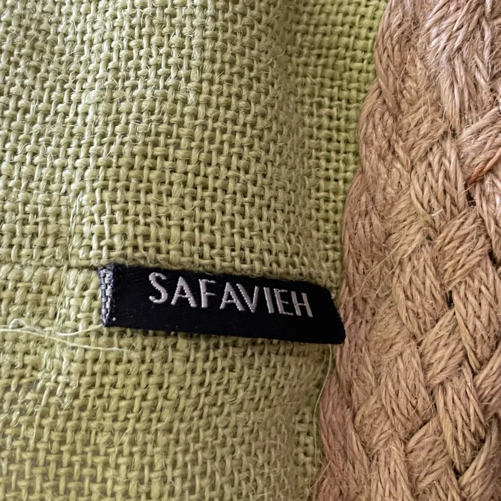 SAFAVIEH GREEN JUTE ACCENT PILLOW 18x18